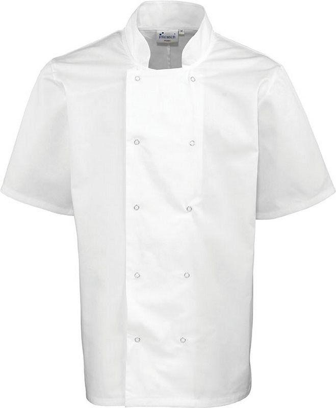 Premier Studded Front Short Sleeve Chef's Jacket