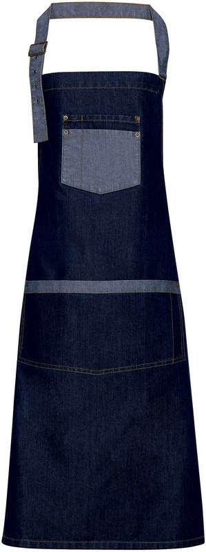 Premier Domain - Contrast denim bib apron