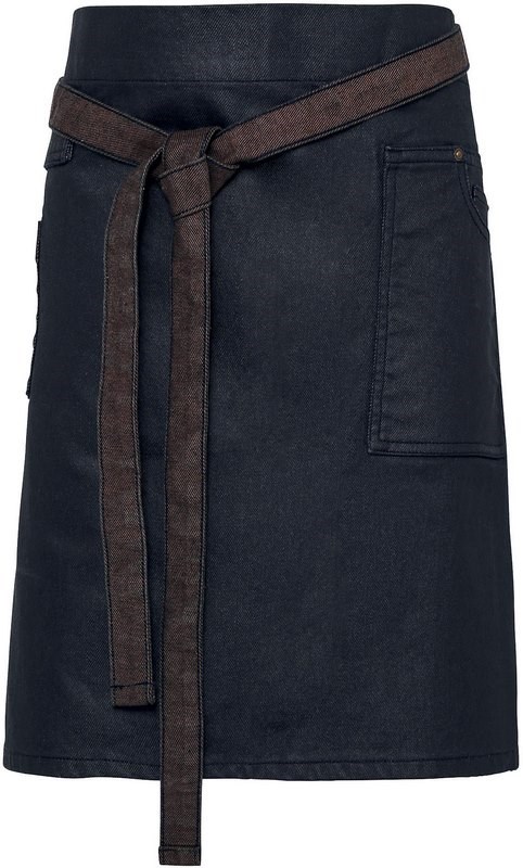 Premier Division - Waxed look denim waist apron