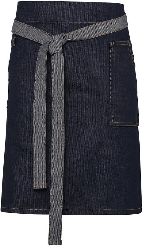 Premier Division - Waxed look denim waist apron